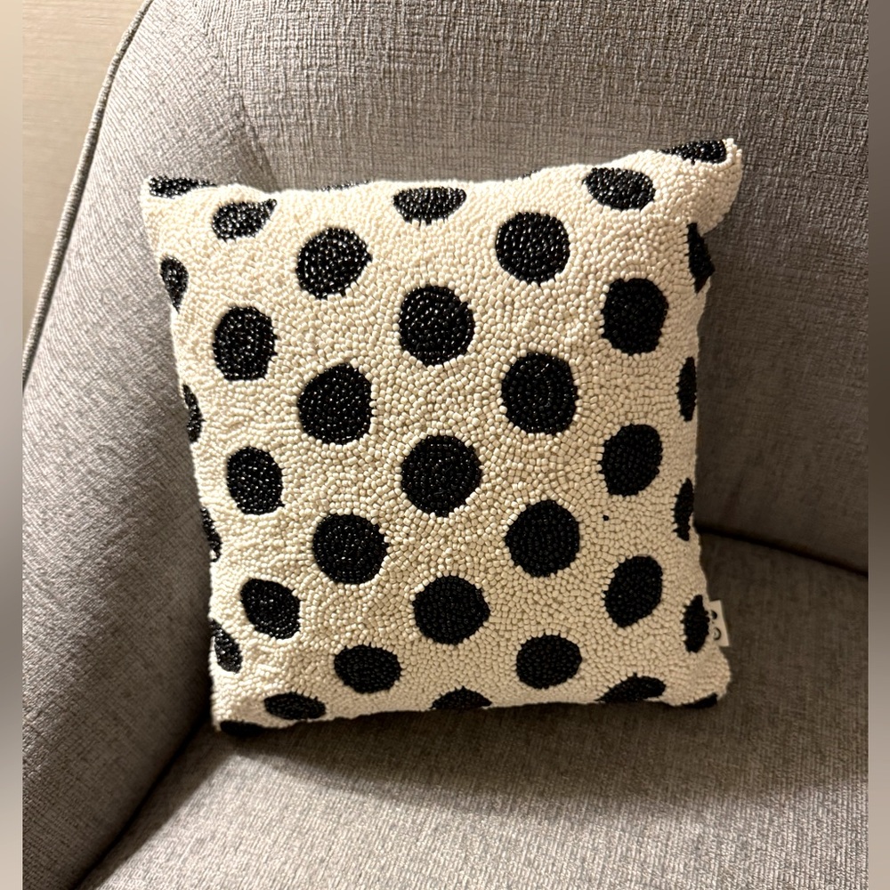 Kate SpadeX Target: Black and White Polka Dot Toss Pillow 12” x 12”